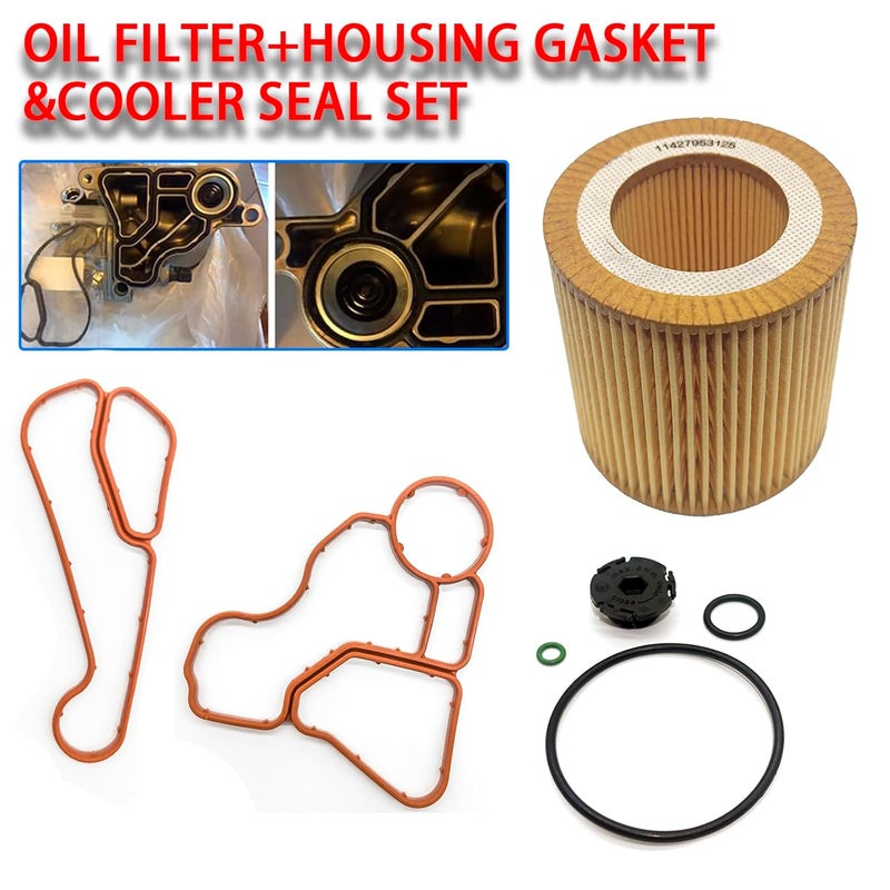 AMCC Engine Eenhanced Version Oil Filter Adapter Housing Gasket Cooler Seal Kit （3Pcs） fit Suitable for BMW N20 128i 323i 328i 328xi 330i 335i 335is 535i xDrive 740i X1 4 5 Z4 Replaces:11427953125 - Image 2